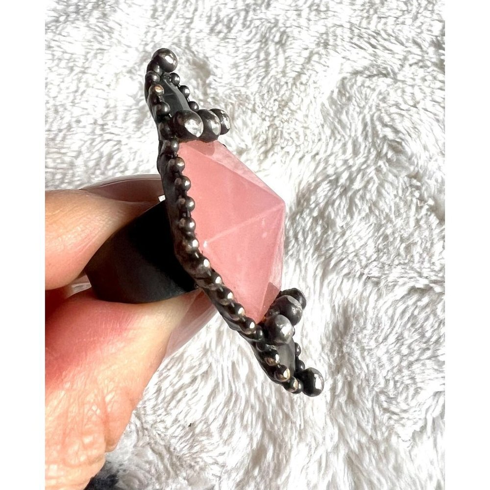 MASSIVE Rose Quartz Love Statement Ring - Picture 8 of 10